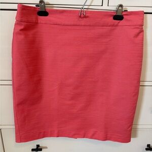 Ann Taylor Coral Pink Textured Pencil Skirt